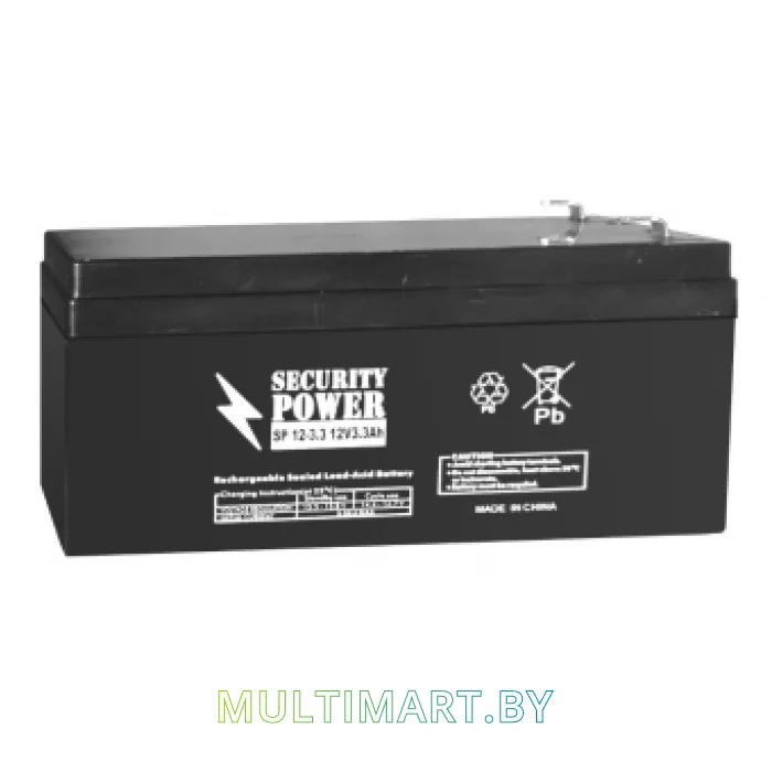 Аккумулятор для ИБП Security Power SP 12-3.3 F1 (12В/3.3 А·ч)